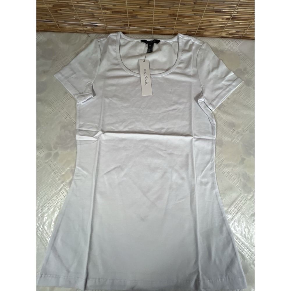 Long Tall Sally Womens XS White Short Sleeve Scoop Neck Tee White